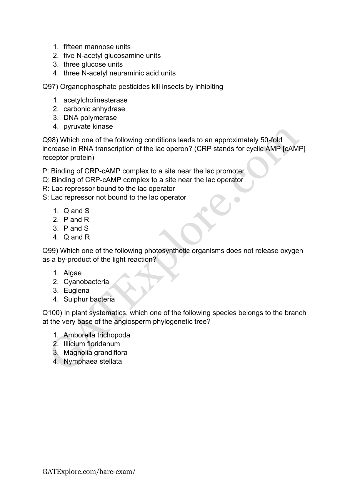 BARC Exam 2026 (OCES/DGFS) BioScience Model Question Papers with Answer Key (PYQ) - GATExplore Store