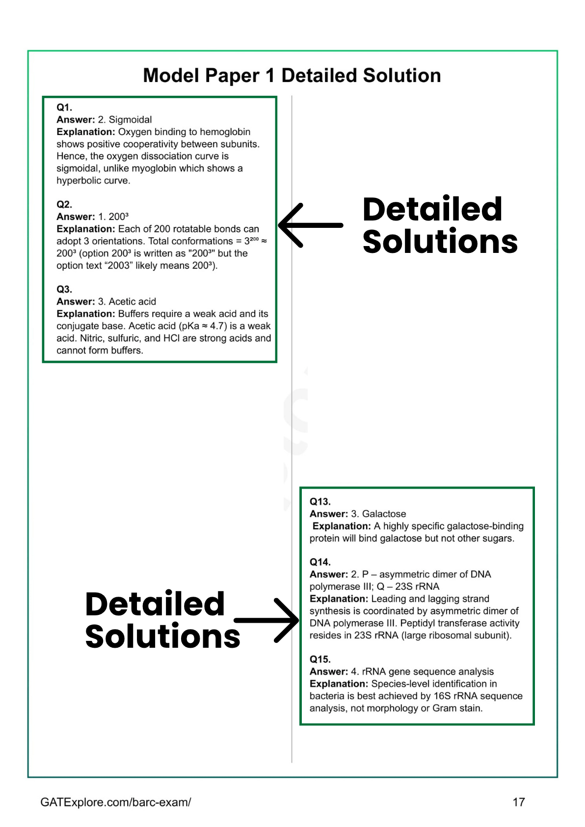 BARC Exam 2026 (OCES/DGFS) BioScience Model Question Papers with Answer Key (PYQ) - GATExplore Store
