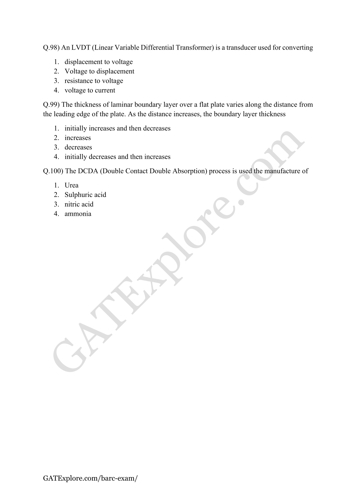 BARC Exam 2026 (OCES/DGFS) CHEMICAL Model Question Papers with Answer Key (PYQ) - GATExplore Store