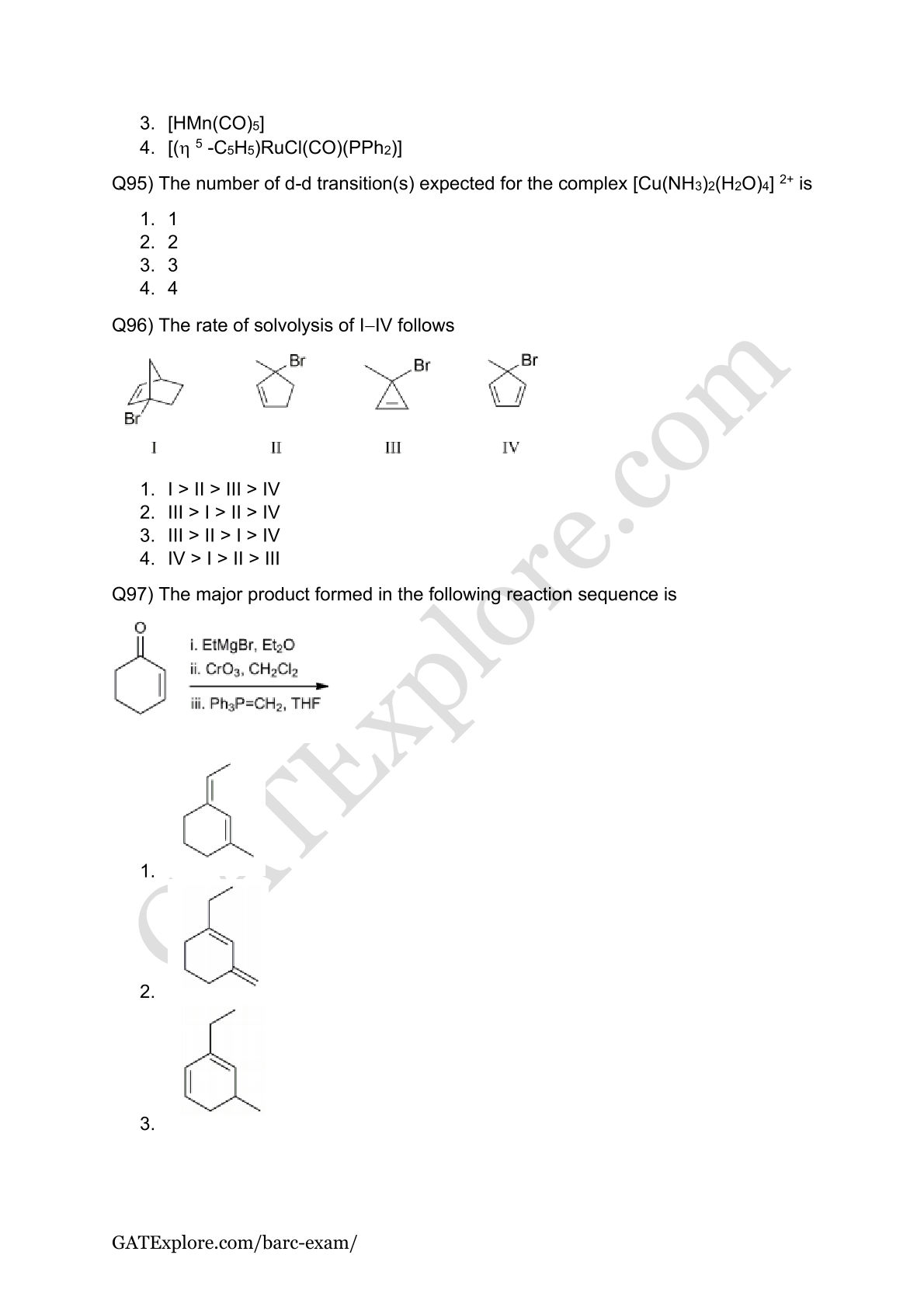 BARC Exam 2026 (OCES/DGFS) CHEMISTRY Model Question Papers with Answer Key (PYQ) - GATExplore Store