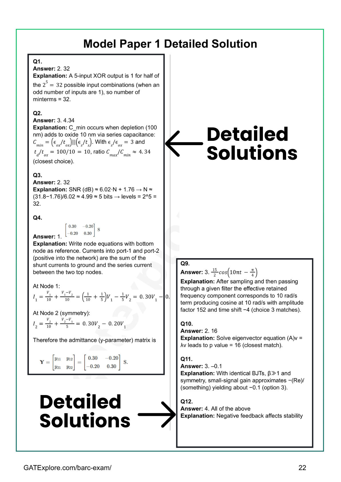 BARC Exam 2026 (OCES/DGFS) Electronics Model Question Papers with Answer Key (PYQ) - GATExplore Store
