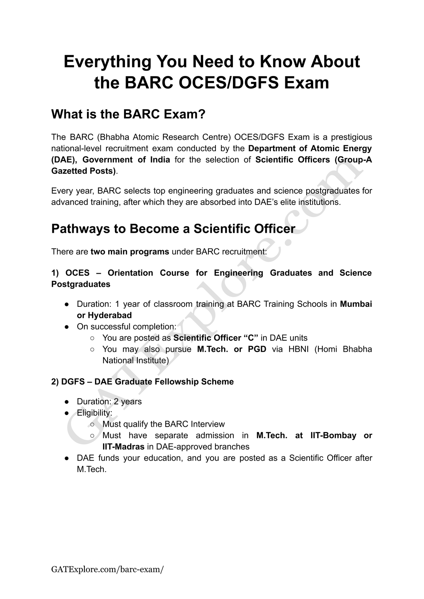 BARC Exam 2026 (OCES/DGFS) Geology Model Question Papers with Answer Key (PYQ) - GATExplore Store