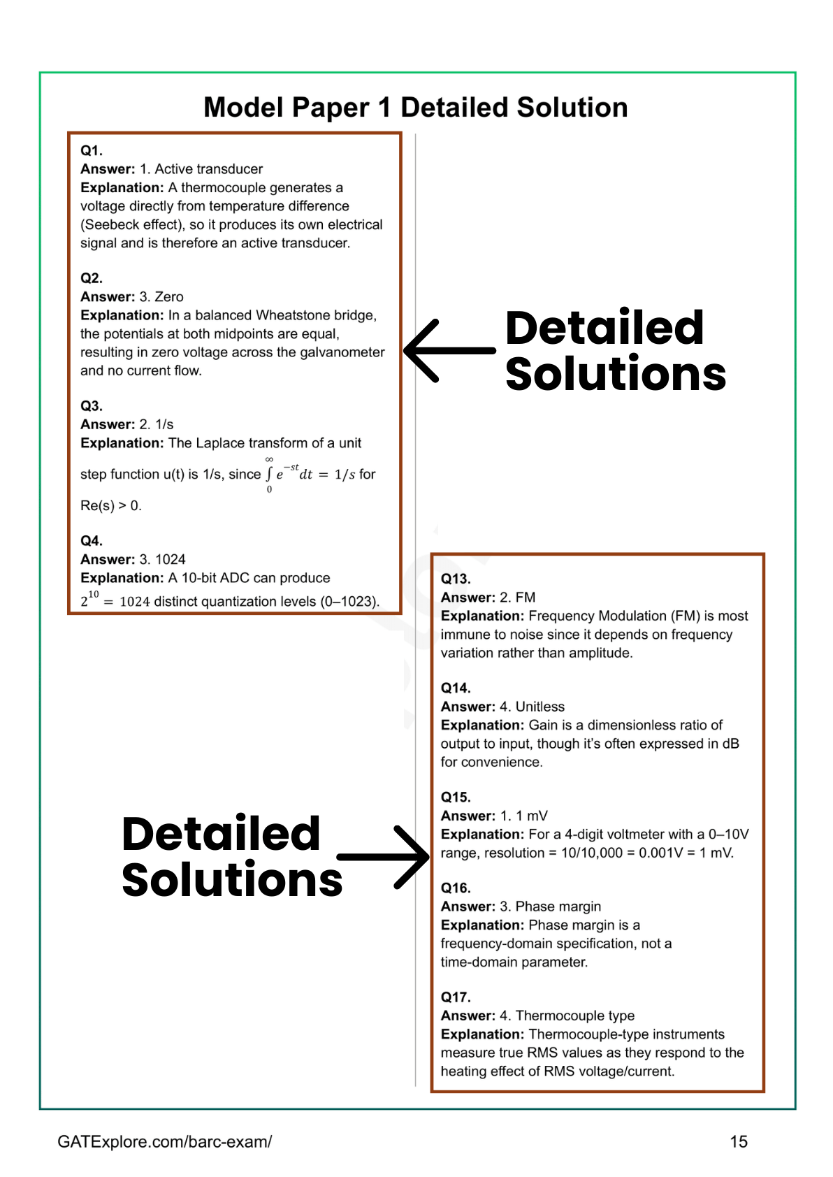 BARC Exam 2026 (OCES/DGFS) Instrumentation Model Question Papers with Answer Key (PYQ) - GATExplore Store