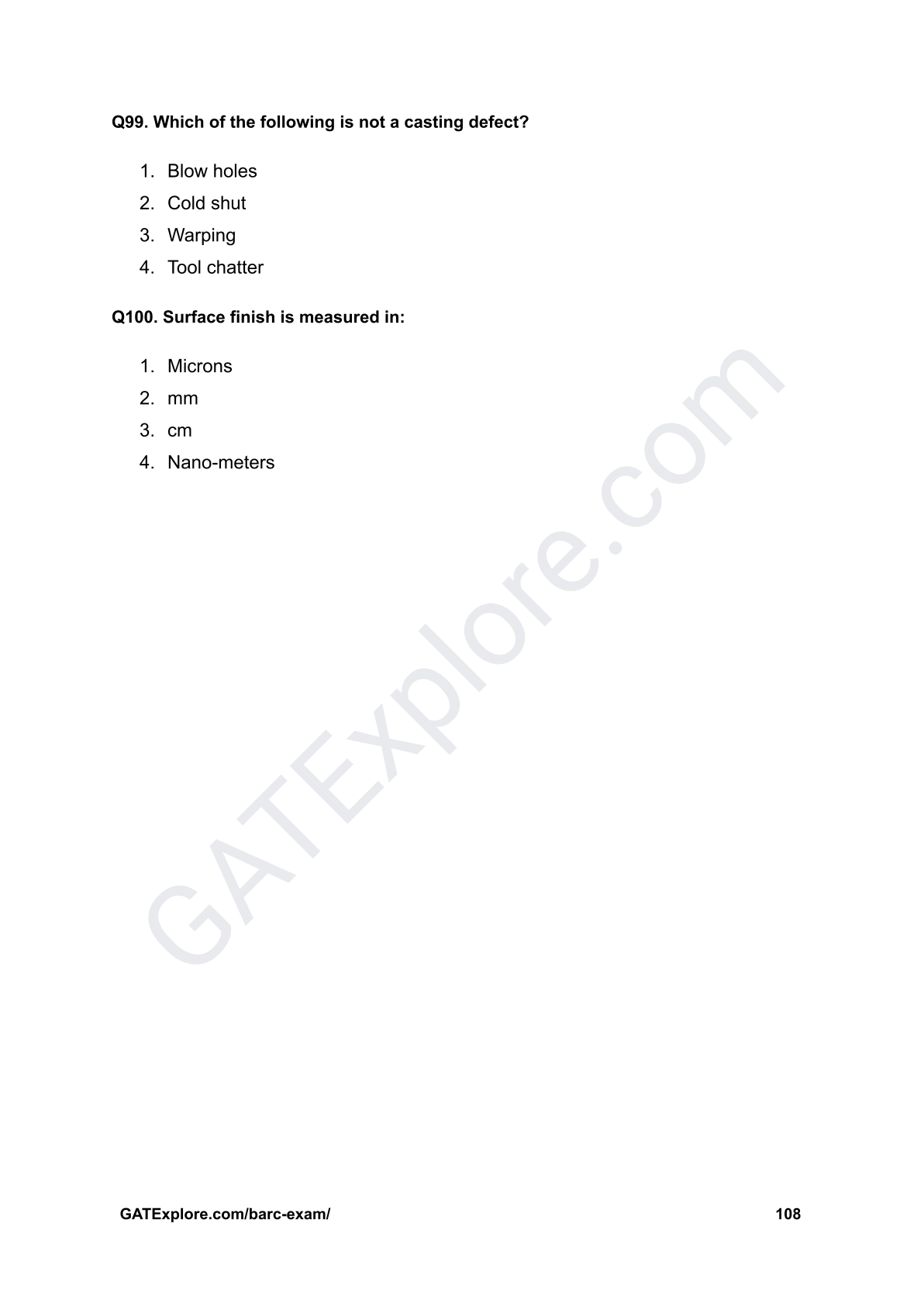 BARC Exam 2026 (OCES/DGFS) Mechanical Model Question Papers with Answer Key (PYQ) - GATExplore Store