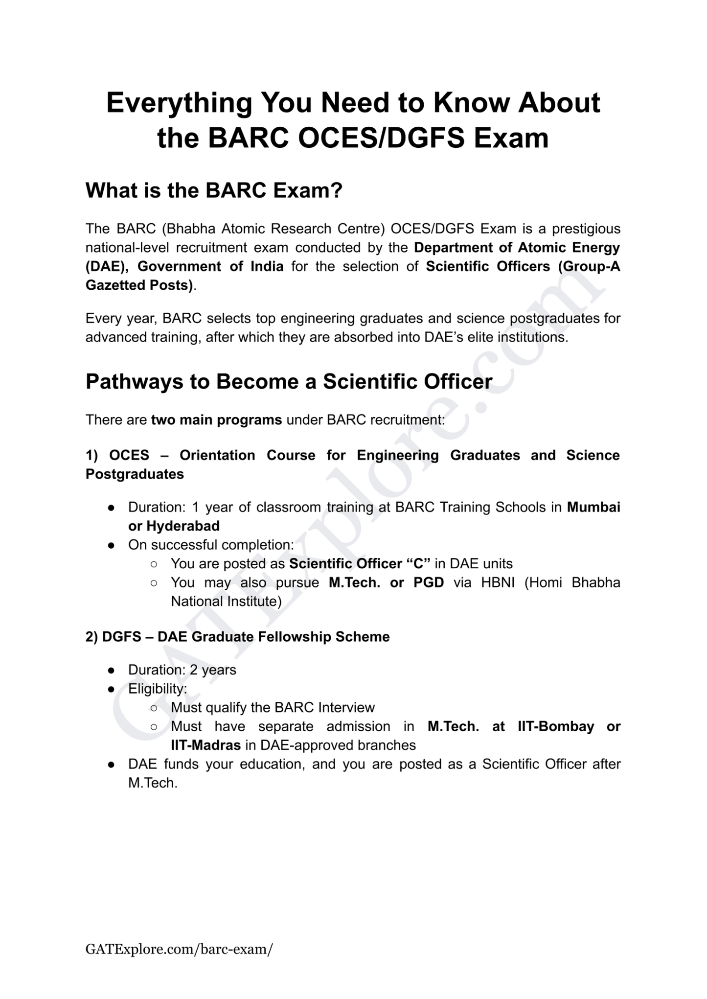 BARC Exam 2026 (OCES/DGFS) Metallurgical Model Question Papers with Answer Key (PYQ) - GATExplore Store