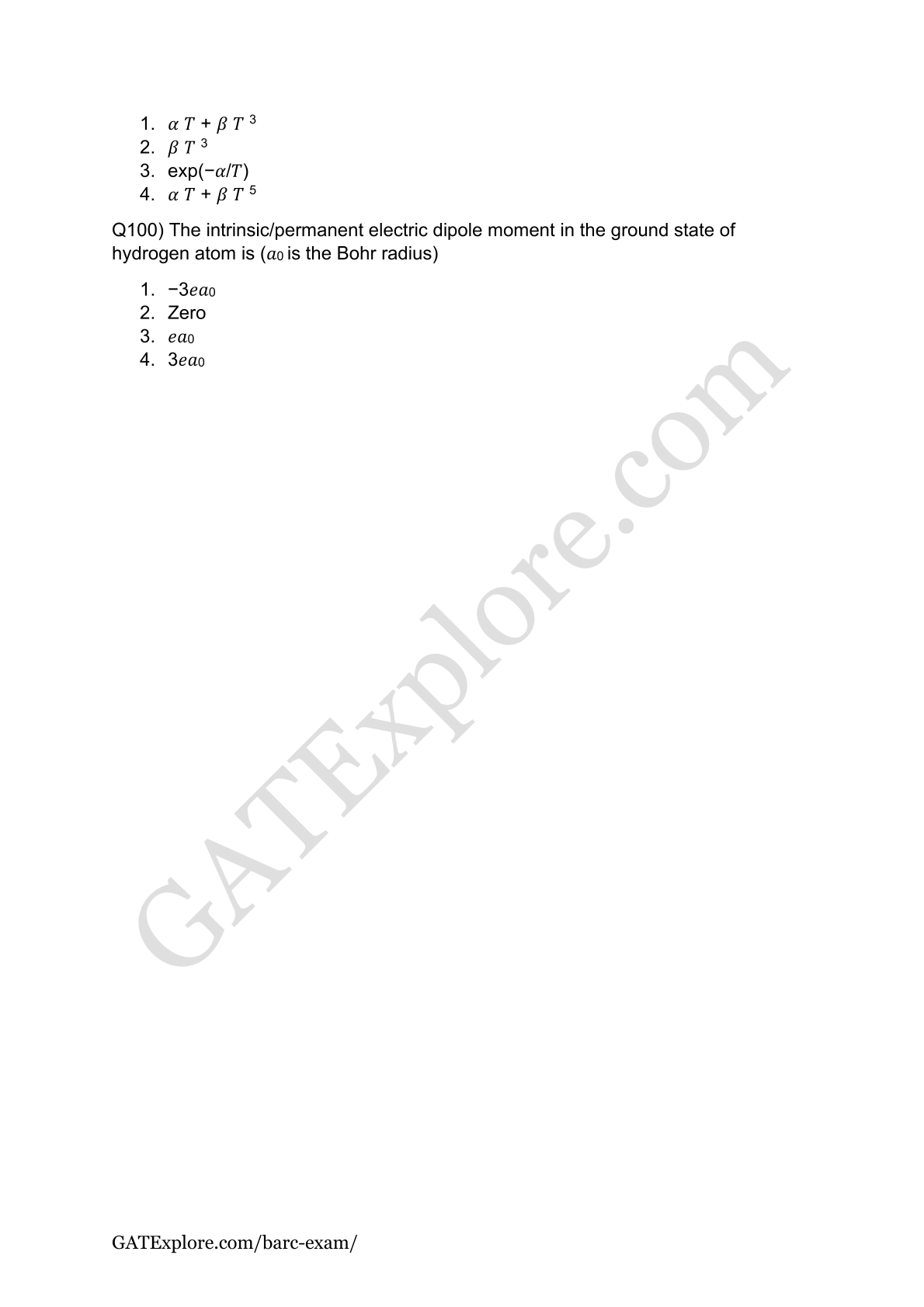 BARC Exam 2026 (OCES/DGFS) PHYSICS Model Question Papers with Answer Key (PYQ) - GATExplore Store