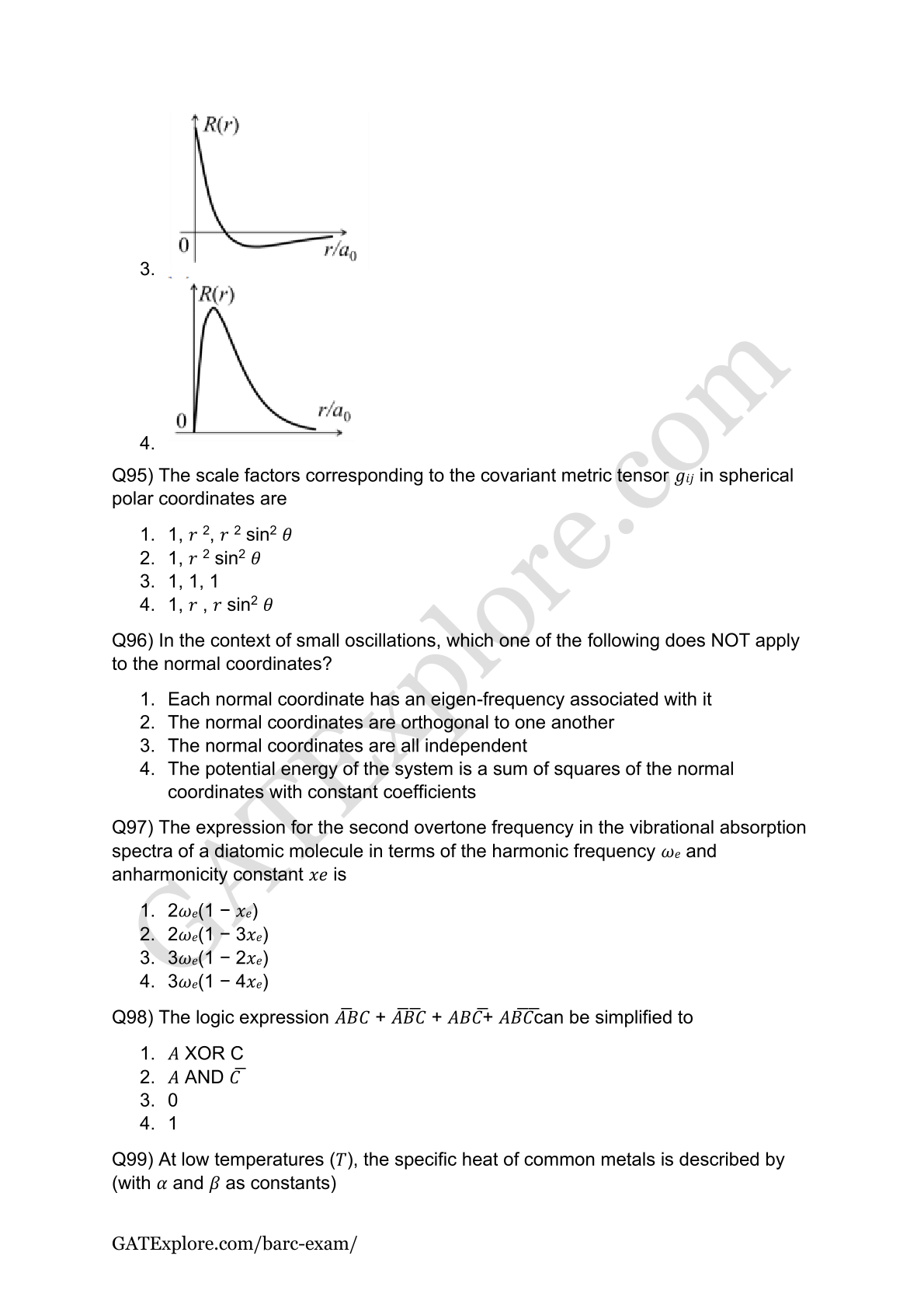 BARC Exam 2026 (OCES/DGFS) PHYSICS Model Question Papers with Answer Key (PYQ) - GATExplore Store