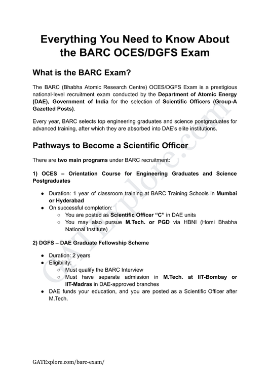 BARC Exam 2026 (OCES/DGFS) CHEMISTRY Model Question Papers with Answer Key (PYQ)
