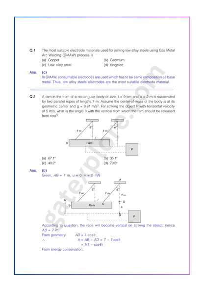 GATE Mechanical Previous Year Papers (Target: GATE 2026) Fully Solved Paper (PYQ)