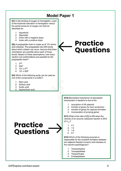 BARC Exam 2026 (OCES/DGFS) BioScience Model Question Papers with Answer Key (PYQ) - GATExplore Store