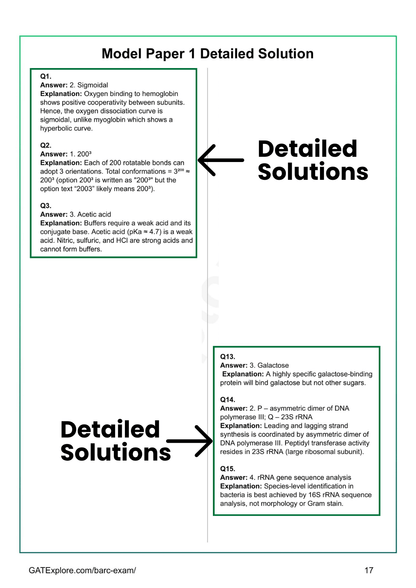 BARC Exam 2026 (OCES/DGFS) BioScience Model Question Papers with Answer Key (PYQ) - GATExplore Store