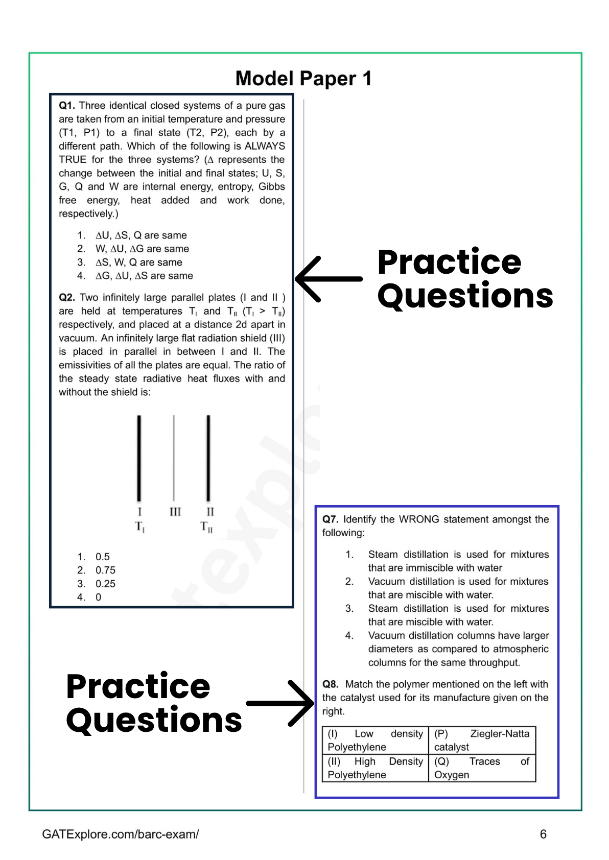BARC Exam 2026 (OCES/DGFS) CHEMICAL Model Question Papers with Answer Key (PYQ) - GATExplore Store