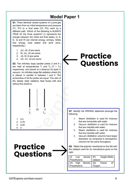 BARC Exam 2026 (OCES/DGFS) CHEMICAL Model Question Papers with Answer Key (PYQ) - GATExplore Store