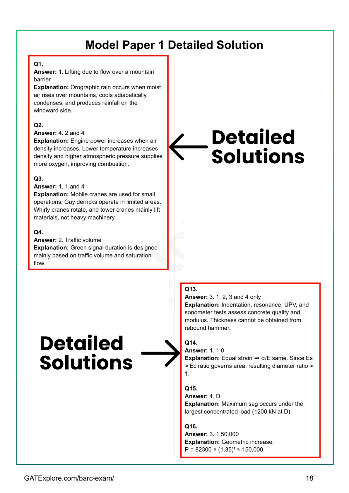 BARC Exam 2026 (OCES/DGFS) CIVIL Model Question Papers with Answer Key (PYQ) - GATExplore Store