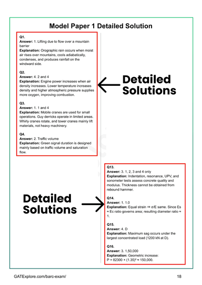BARC Exam 2026 (OCES/DGFS) CIVIL Model Question Papers with Answer Key (PYQ) - GATExplore Store
