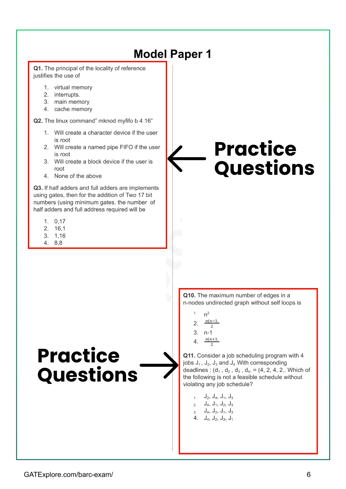 BARC Exam 2026 (OCES/DGFS) Computer Model Question Papers with Answer Key (PYQ) - GATExplore Store
