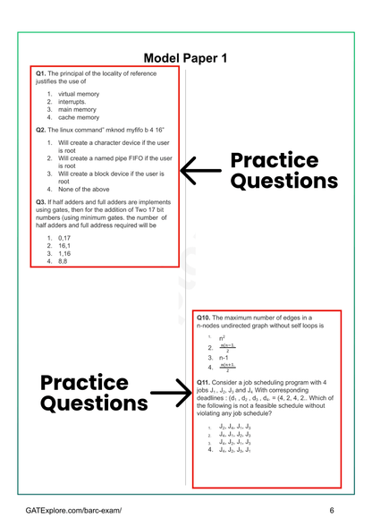 BARC Exam 2026 (OCES/DGFS) Computer Model Question Papers with Answer Key (PYQ) - GATExplore Store
