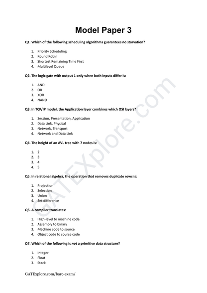 BARC Exam 2026 (OCES/DGFS) Computer Model Question Papers with Answer Key (PYQ) - GATExplore Store