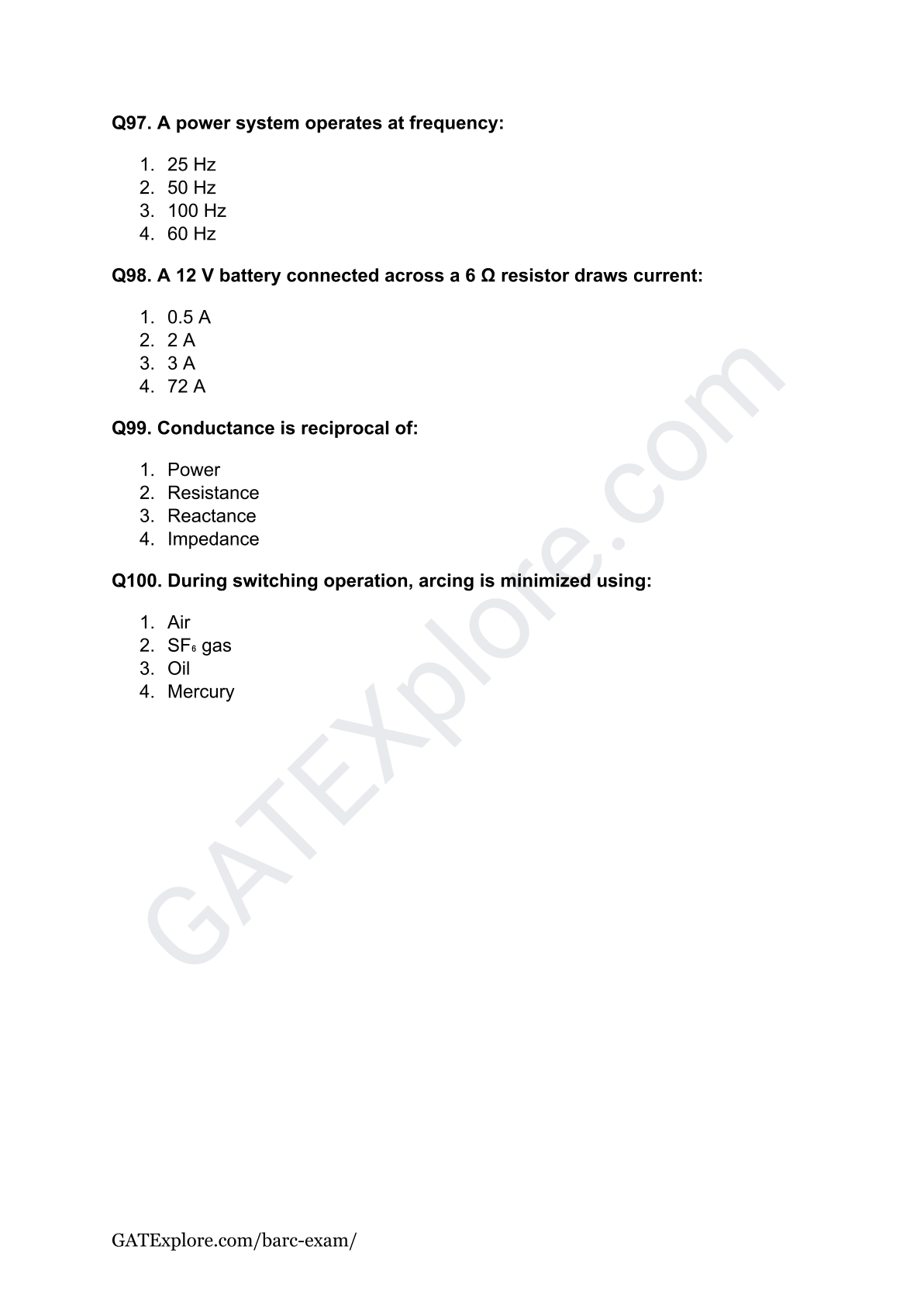 BARC Exam 2026 (OCES/DGFS) Electrical Model Question Papers with Answer Key (PYQ) - GATExplore Store