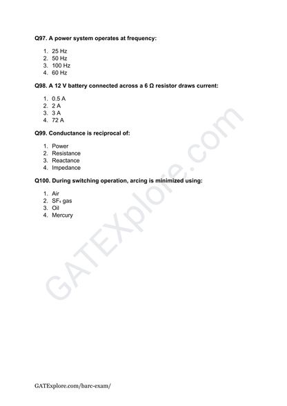 BARC Exam 2026 (OCES/DGFS) Electrical Model Question Papers with Answer Key (PYQ) - GATExplore Store
