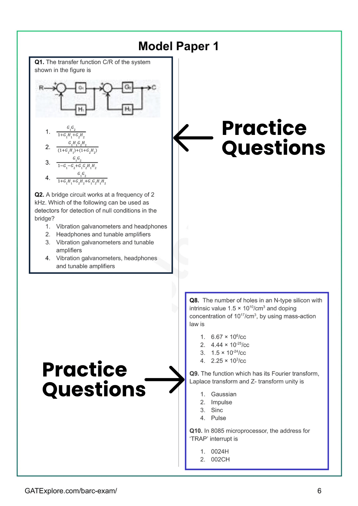 BARC Exam 2026 (OCES/DGFS) Electrical Model Question Papers with Answer Key (PYQ) - GATExplore Store
