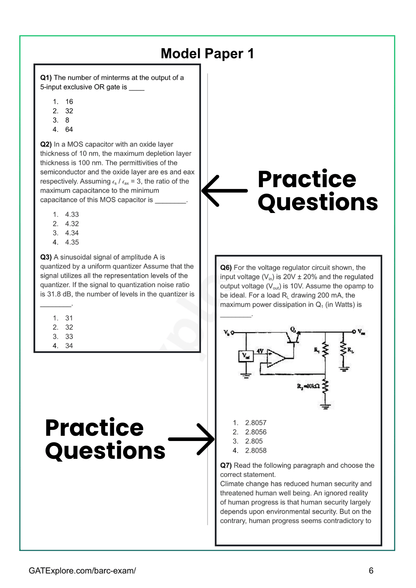 BARC Exam 2026 (OCES/DGFS) Electronics Model Question Papers with Answer Key (PYQ) - GATExplore Store
