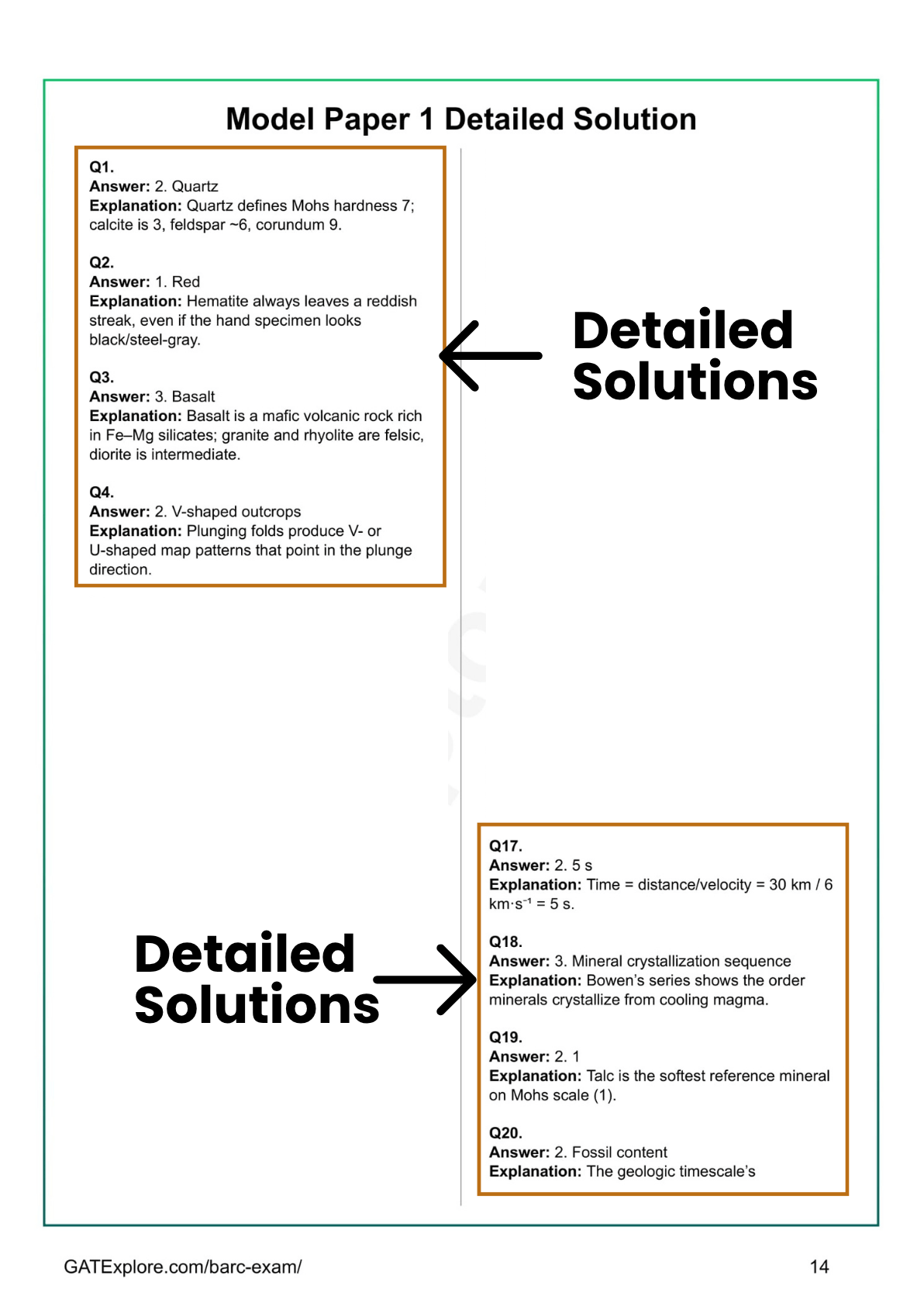 BARC Exam 2026 (OCES/DGFS) Geology Model Question Papers with Answer Key (PYQ) - GATExplore Store
