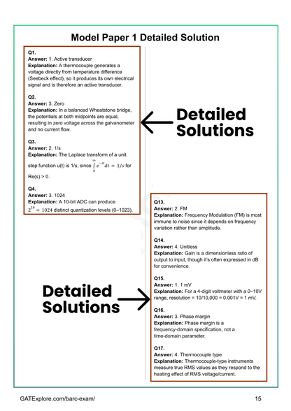 BARC Exam 2026 (OCES/DGFS) Instrumentation Model Question Papers with Answer Key (PYQ) - GATExplore Store