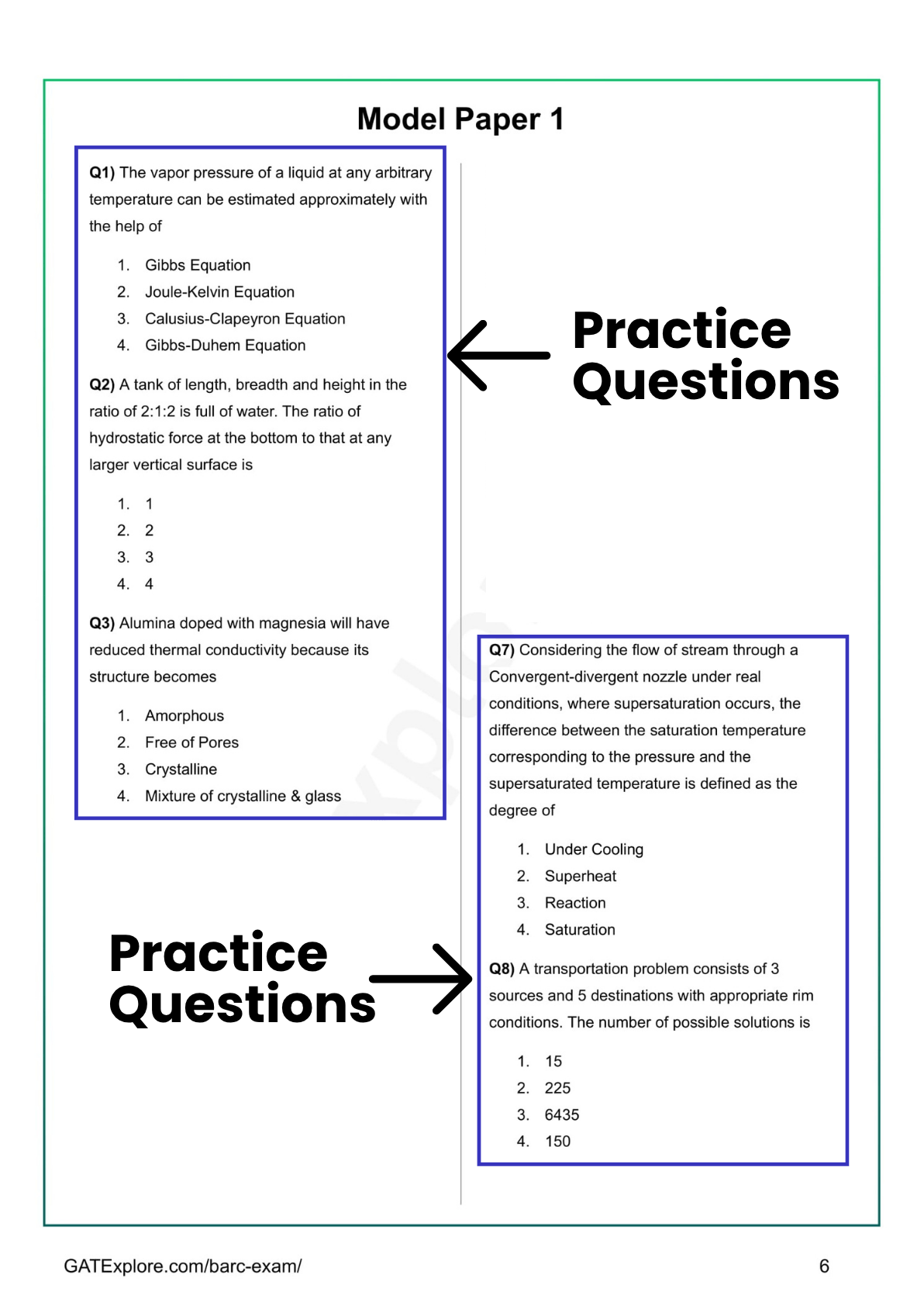 BARC Exam 2026 (OCES/DGFS) Mechanical Model Question Papers with Answer Key (PYQ) - GATExplore Store