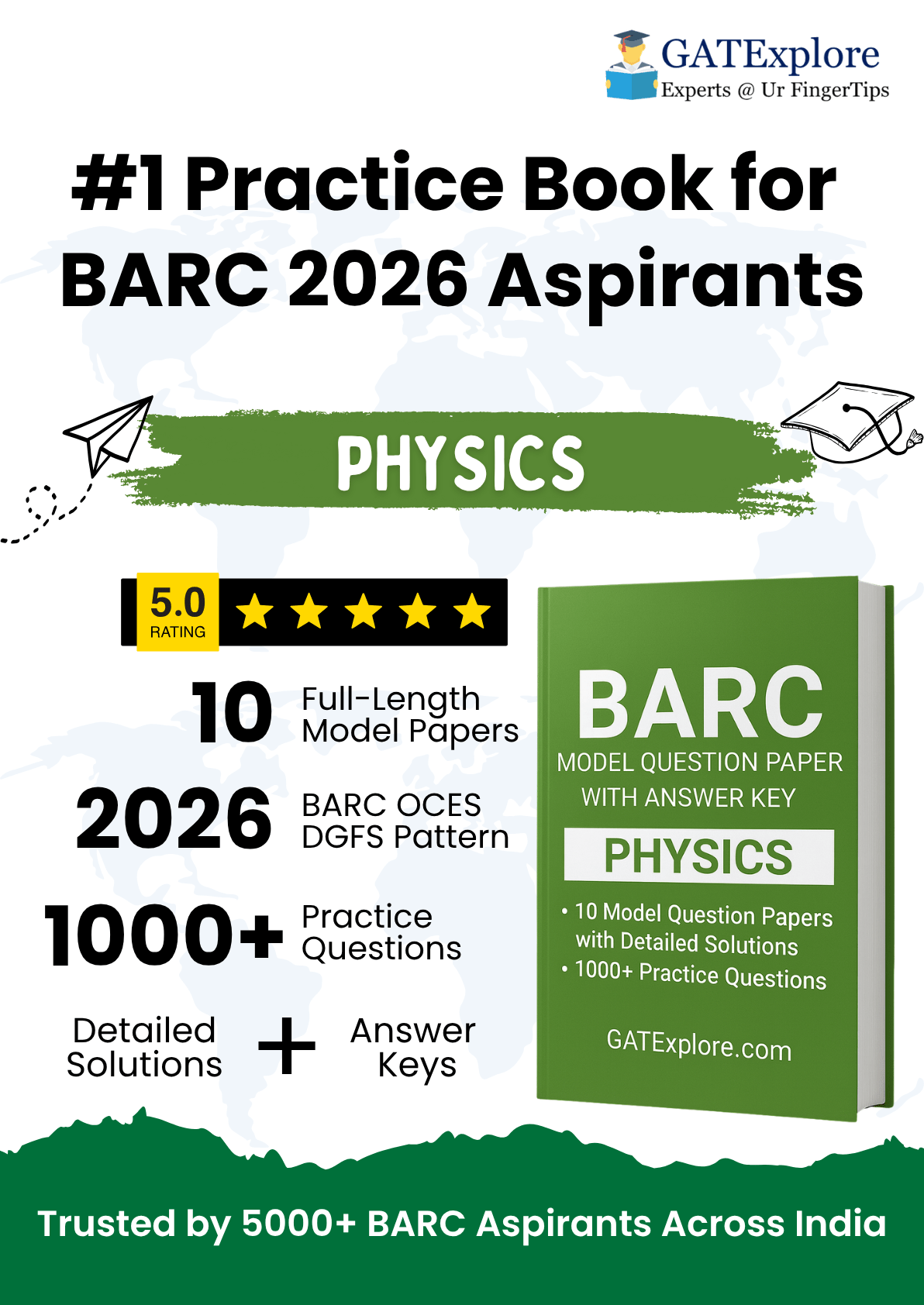 BARC Exam 2026 (OCES/DGFS) PHYSICS Model Question Papers with Answer Key (PYQ) - GATExplore Store