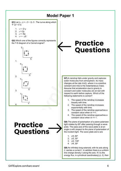 BARC Exam 2026 (OCES/DGFS) PHYSICS Model Question Papers with Answer Key (PYQ) - GATExplore Store