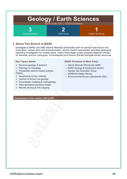 BARC OCES Interview Experience Book - GATExplore Store