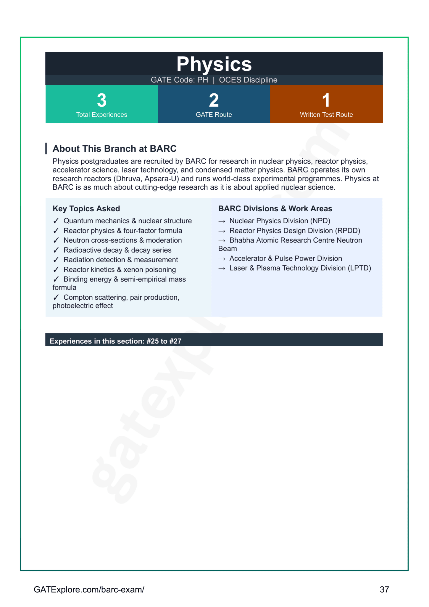 BARC OCES Interview Experience Book - GATExplore Store