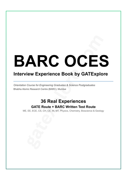 BARC OCES Interview Experience Book - GATExplore Store