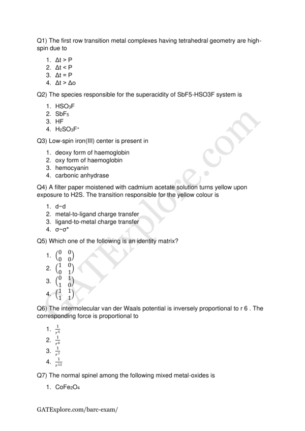 BARC Exam 2026 (OCES/DGFS) CHEMISTRY Model Question Papers with Answer Key - Image 2