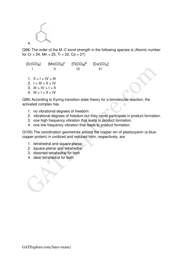BARC Exam 2026 (OCES/DGFS) CHEMISTRY Model Question Papers with Answer Key - Image 3